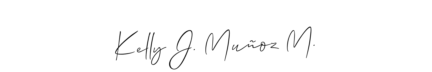 It looks lik you need a new signature style for name Kelly J. Muñoz M.. Design unique handwritten (Allison_Script) signature with our free signature maker in just a few clicks. Kelly J. Muñoz M. signature style 2 images and pictures png