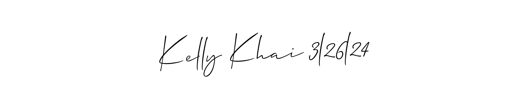 Use a signature maker to create a handwritten signature online. With this signature software, you can design (Allison_Script) your own signature for name Kelly Khai 3l26l24. Kelly Khai 3l26l24 signature style 2 images and pictures png