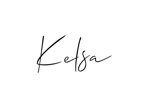 The best way (Allison_Script) to make a short signature is to pick only two or three words in your name. The name Kelsa include a total of six letters. For converting this name. Kelsa signature style 2 images and pictures png