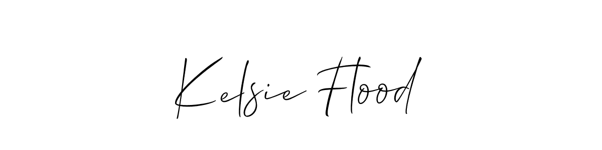 How to make Kelsie Flood name signature. Use Allison_Script style for creating short signs online. This is the latest handwritten sign. Kelsie Flood signature style 2 images and pictures png