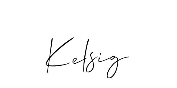 if you are searching for the best signature style for your name Kelsig. so please give up your signature search. here we have designed multiple signature styles  using Allison_Script. Kelsig signature style 2 images and pictures png