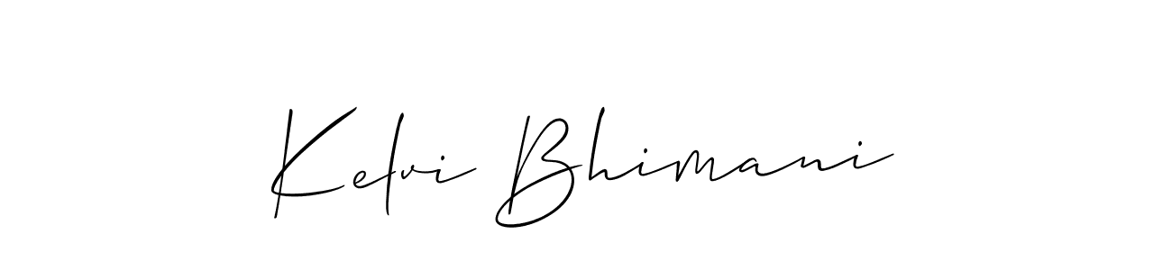 This is the best signature style for the Kelvi Bhimani name. Also you like these signature font (Allison_Script). Mix name signature. Kelvi Bhimani signature style 2 images and pictures png