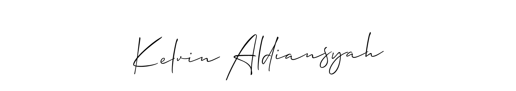 Also You can easily find your signature by using the search form. We will create Kelvin Aldiansyah name handwritten signature images for you free of cost using Allison_Script sign style. Kelvin Aldiansyah signature style 2 images and pictures png
