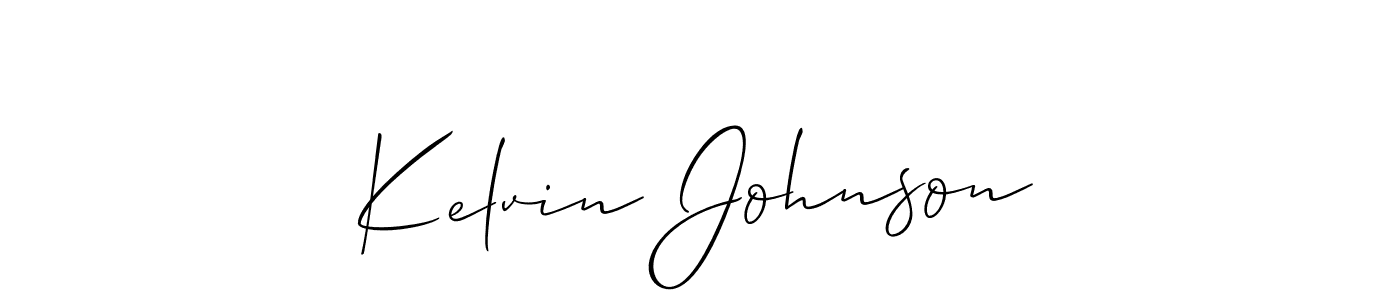 How to make Kelvin Johnson name signature. Use Allison_Script style for creating short signs online. This is the latest handwritten sign. Kelvin Johnson signature style 2 images and pictures png