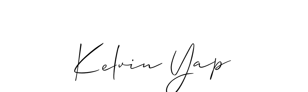 Use a signature maker to create a handwritten signature online. With this signature software, you can design (Allison_Script) your own signature for name Kelvin Yap. Kelvin Yap signature style 2 images and pictures png