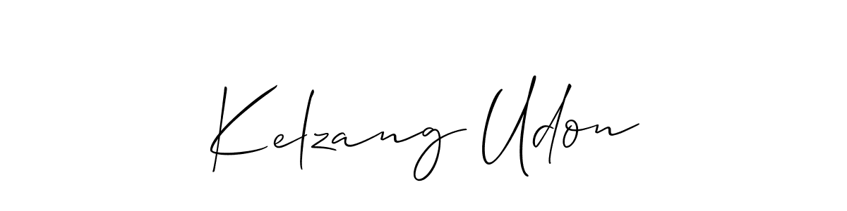 Also we have Kelzang Udon name is the best signature style. Create professional handwritten signature collection using Allison_Script autograph style. Kelzang Udon signature style 2 images and pictures png