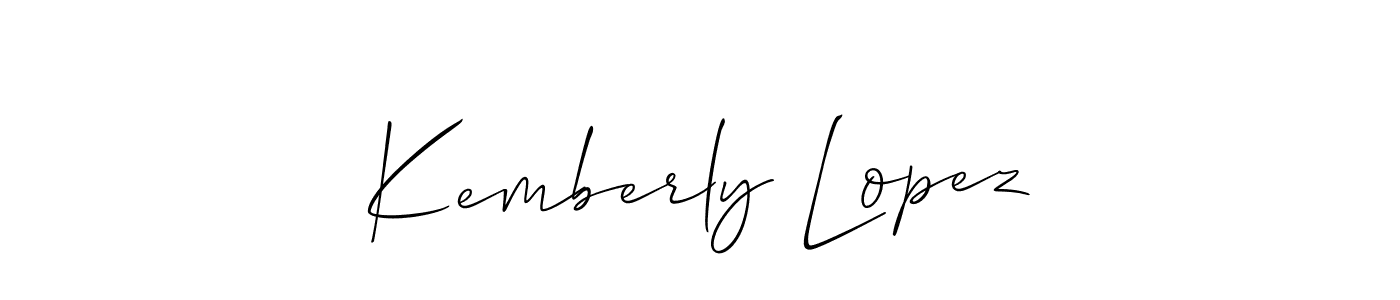 Make a beautiful signature design for name Kemberly Lopez. With this signature (Allison_Script) style, you can create a handwritten signature for free. Kemberly Lopez signature style 2 images and pictures png