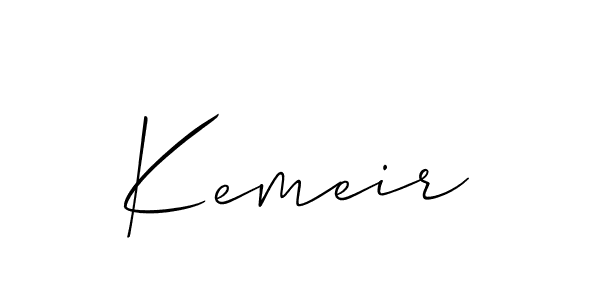 Use a signature maker to create a handwritten signature online. With this signature software, you can design (Allison_Script) your own signature for name Kemeir. Kemeir signature style 2 images and pictures png