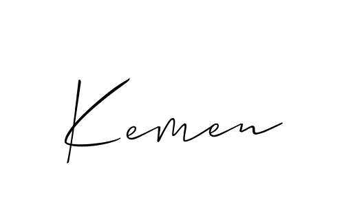 Design your own signature with our free online signature maker. With this signature software, you can create a handwritten (Allison_Script) signature for name Kemen. Kemen signature style 2 images and pictures png