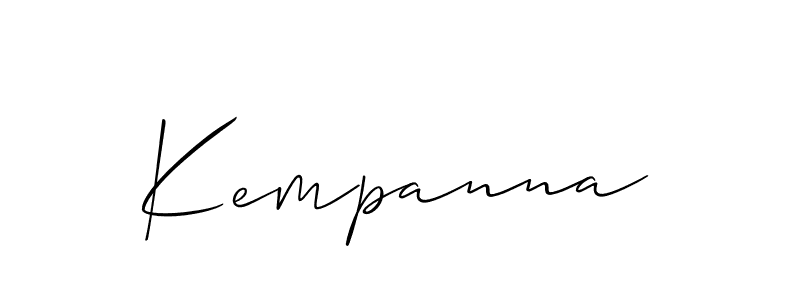 Use a signature maker to create a handwritten signature online. With this signature software, you can design (Allison_Script) your own signature for name Kempanna. Kempanna signature style 2 images and pictures png