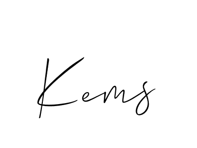 Design your own signature with our free online signature maker. With this signature software, you can create a handwritten (Allison_Script) signature for name Kems. Kems signature style 2 images and pictures png