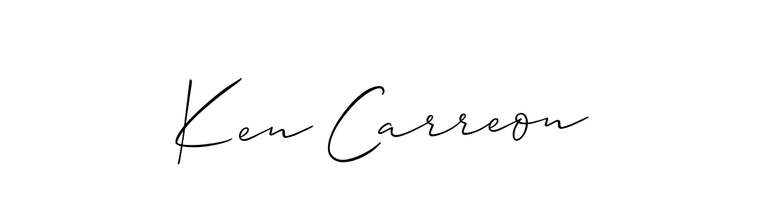 It looks lik you need a new signature style for name Ken Carreon. Design unique handwritten (Allison_Script) signature with our free signature maker in just a few clicks. Ken Carreon signature style 2 images and pictures png