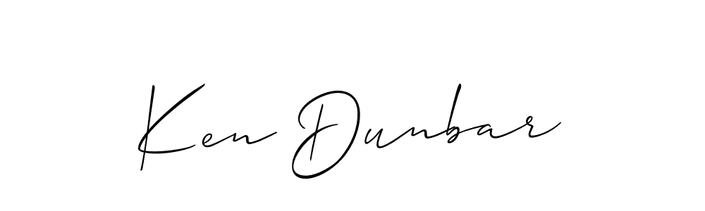 Allison_Script is a professional signature style that is perfect for those who want to add a touch of class to their signature. It is also a great choice for those who want to make their signature more unique. Get Ken Dunbar name to fancy signature for free. Ken Dunbar signature style 2 images and pictures png