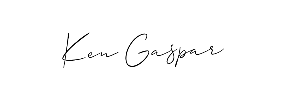 How to make Ken Gaspar name signature. Use Allison_Script style for creating short signs online. This is the latest handwritten sign. Ken Gaspar signature style 2 images and pictures png
