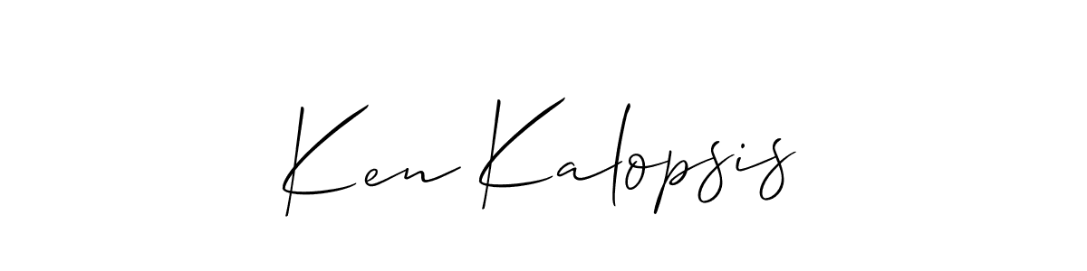 This is the best signature style for the Ken Kalopsis name. Also you like these signature font (Allison_Script). Mix name signature. Ken Kalopsis signature style 2 images and pictures png