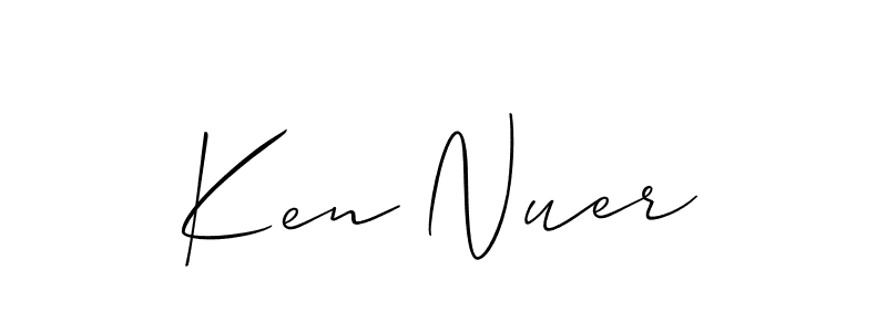 Ken Nuer stylish signature style. Best Handwritten Sign (Allison_Script) for my name. Handwritten Signature Collection Ideas for my name Ken Nuer. Ken Nuer signature style 2 images and pictures png