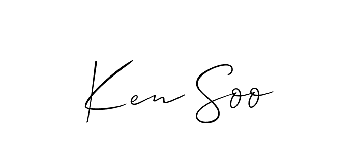 Also You can easily find your signature by using the search form. We will create Ken Soo name handwritten signature images for you free of cost using Allison_Script sign style. Ken Soo signature style 2 images and pictures png