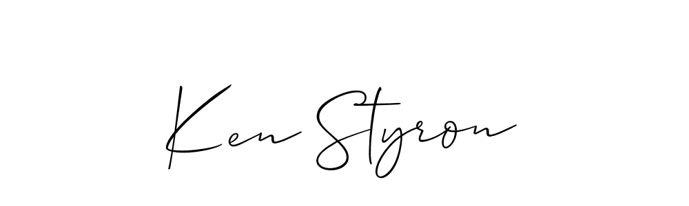 How to make Ken Styron name signature. Use Allison_Script style for creating short signs online. This is the latest handwritten sign. Ken Styron signature style 2 images and pictures png