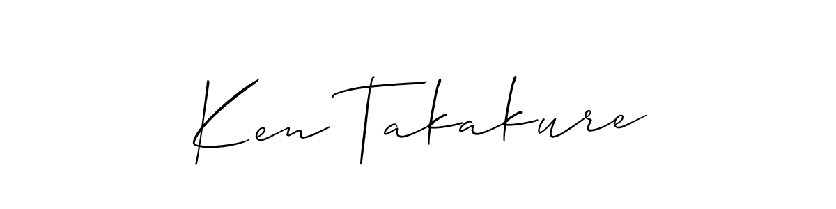 if you are searching for the best signature style for your name Ken Takakure. so please give up your signature search. here we have designed multiple signature styles  using Allison_Script. Ken Takakure signature style 2 images and pictures png