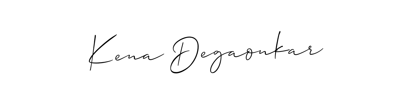 Make a short Kena Degaonkar signature style. Manage your documents anywhere anytime using Allison_Script. Create and add eSignatures, submit forms, share and send files easily. Kena Degaonkar signature style 2 images and pictures png