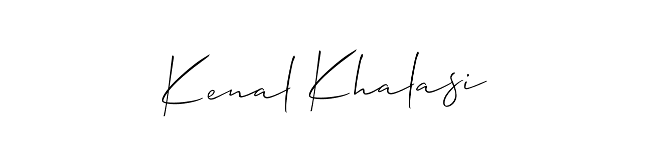 You should practise on your own different ways (Allison_Script) to write your name (Kenal Khalasi) in signature. don't let someone else do it for you. Kenal Khalasi signature style 2 images and pictures png