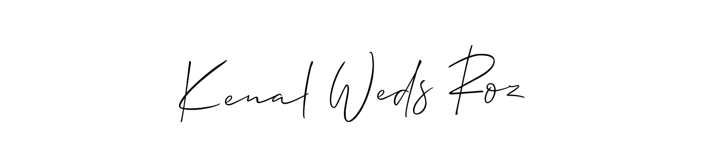 How to make Kenal Weds Roz signature? Allison_Script is a professional autograph style. Create handwritten signature for Kenal Weds Roz name. Kenal Weds Roz signature style 2 images and pictures png