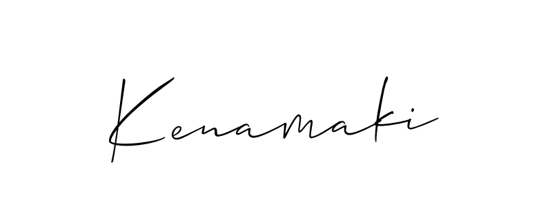 How to make Kenamaki name signature. Use Allison_Script style for creating short signs online. This is the latest handwritten sign. Kenamaki signature style 2 images and pictures png