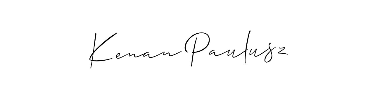 Use a signature maker to create a handwritten signature online. With this signature software, you can design (Allison_Script) your own signature for name Kenan Paulusz. Kenan Paulusz signature style 2 images and pictures png
