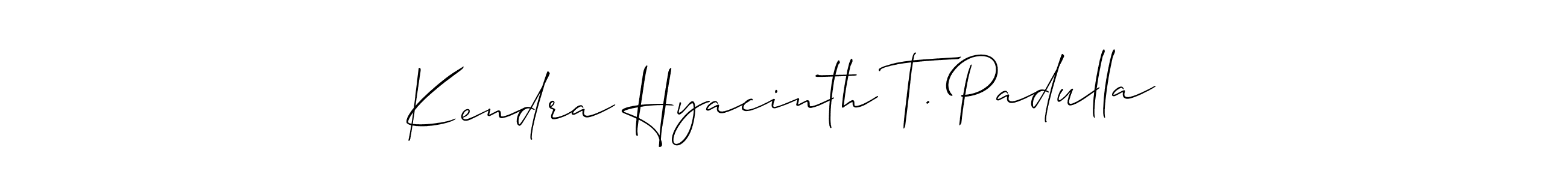 Make a beautiful signature design for name Kendra Hyacinth T. Padulla. With this signature (Allison_Script) style, you can create a handwritten signature for free. Kendra Hyacinth T. Padulla signature style 2 images and pictures png