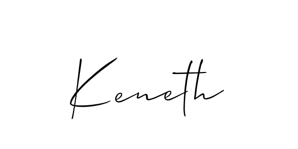 Design your own signature with our free online signature maker. With this signature software, you can create a handwritten (Allison_Script) signature for name Keneth. Keneth signature style 2 images and pictures png