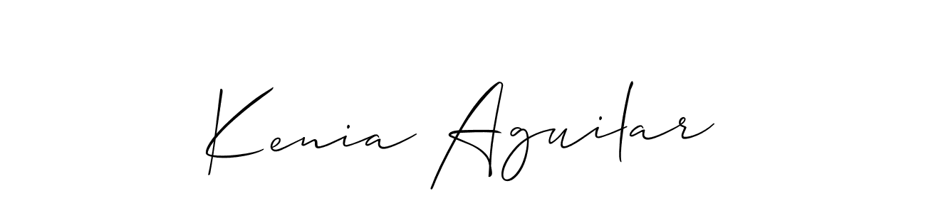 Similarly Allison_Script is the best handwritten signature design. Signature creator online .You can use it as an online autograph creator for name Kenia Aguilar. Kenia Aguilar signature style 2 images and pictures png