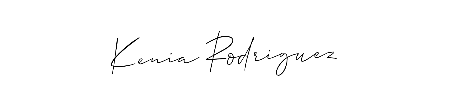 How to make Kenia Rodriguez name signature. Use Allison_Script style for creating short signs online. This is the latest handwritten sign. Kenia Rodriguez signature style 2 images and pictures png