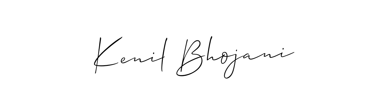 How to make Kenil Bhojani name signature. Use Allison_Script style for creating short signs online. This is the latest handwritten sign. Kenil Bhojani signature style 2 images and pictures png
