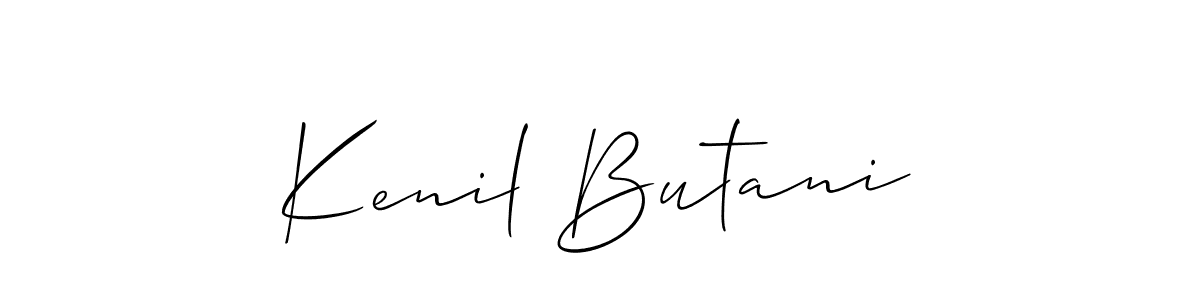 The best way (Allison_Script) to make a short signature is to pick only two or three words in your name. The name Kenil Butani include a total of six letters. For converting this name. Kenil Butani signature style 2 images and pictures png