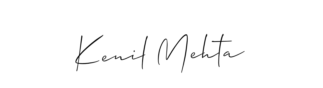 Create a beautiful signature design for name Kenil Mehta. With this signature (Allison_Script) fonts, you can make a handwritten signature for free. Kenil Mehta signature style 2 images and pictures png