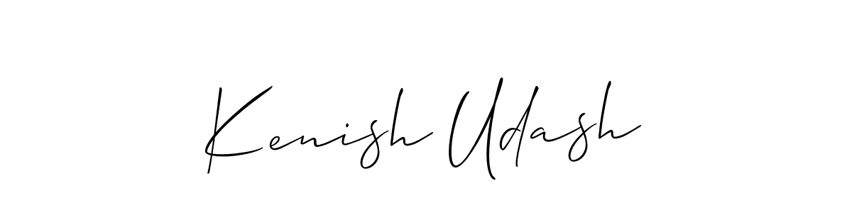 How to make Kenish Udash signature? Allison_Script is a professional autograph style. Create handwritten signature for Kenish Udash name. Kenish Udash signature style 2 images and pictures png