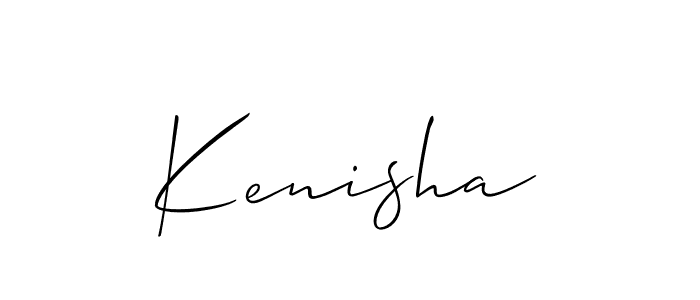 Allison_Script is a professional signature style that is perfect for those who want to add a touch of class to their signature. It is also a great choice for those who want to make their signature more unique. Get Kenisha name to fancy signature for free. Kenisha signature style 2 images and pictures png
