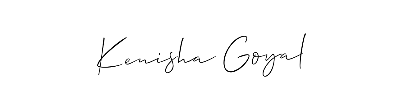 Also we have Kenisha Goyal name is the best signature style. Create professional handwritten signature collection using Allison_Script autograph style. Kenisha Goyal signature style 2 images and pictures png