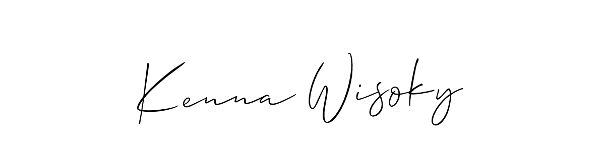 The best way (Allison_Script) to make a short signature is to pick only two or three words in your name. The name Kenna Wisoky include a total of six letters. For converting this name. Kenna Wisoky signature style 2 images and pictures png