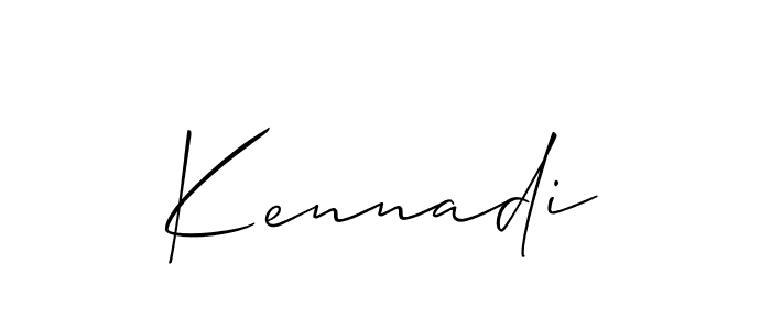 Use a signature maker to create a handwritten signature online. With this signature software, you can design (Allison_Script) your own signature for name Kennadi. Kennadi signature style 2 images and pictures png