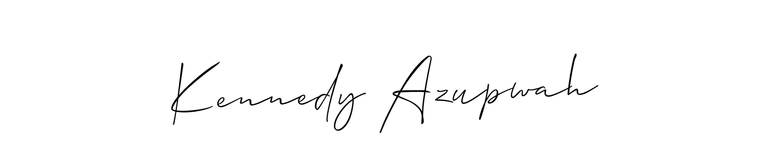 Similarly Allison_Script is the best handwritten signature design. Signature creator online .You can use it as an online autograph creator for name Kennedy Azupwah. Kennedy Azupwah signature style 2 images and pictures png