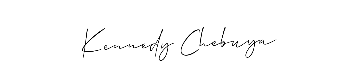 Make a beautiful signature design for name Kennedy Chebuya. With this signature (Allison_Script) style, you can create a handwritten signature for free. Kennedy Chebuya signature style 2 images and pictures png