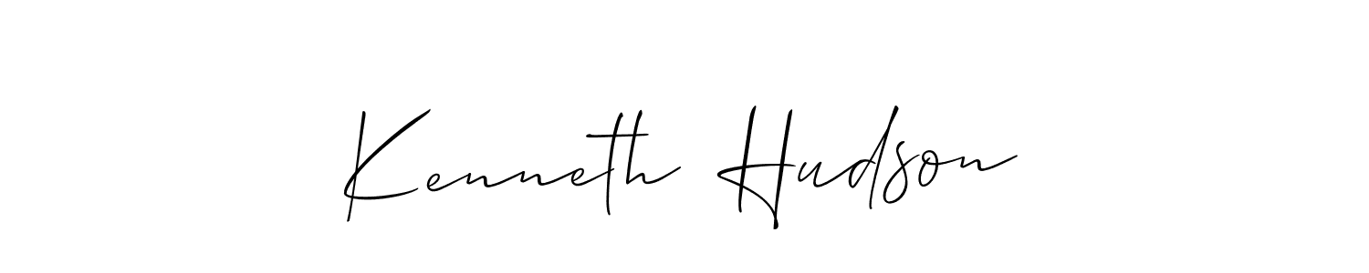 Use a signature maker to create a handwritten signature online. With this signature software, you can design (Allison_Script) your own signature for name Kenneth  Hudson. Kenneth  Hudson signature style 2 images and pictures png