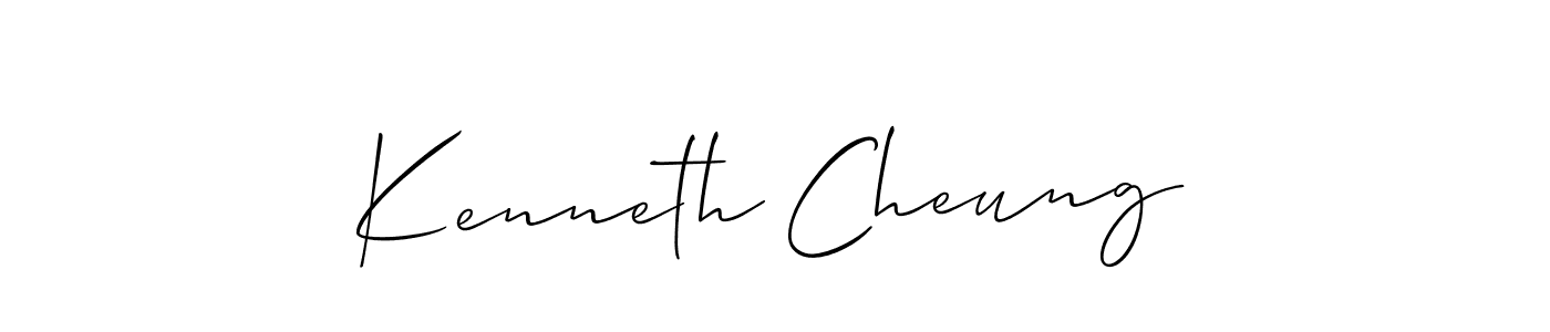 The best way (Allison_Script) to make a short signature is to pick only two or three words in your name. The name Kenneth Cheung include a total of six letters. For converting this name. Kenneth Cheung signature style 2 images and pictures png