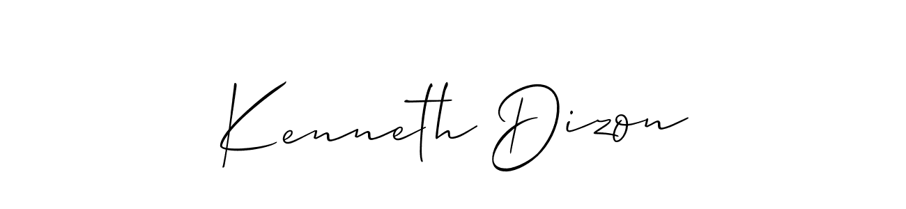 It looks lik you need a new signature style for name Kenneth Dizon. Design unique handwritten (Allison_Script) signature with our free signature maker in just a few clicks. Kenneth Dizon signature style 2 images and pictures png