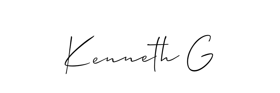 Use a signature maker to create a handwritten signature online. With this signature software, you can design (Allison_Script) your own signature for name Kenneth G. Kenneth G signature style 2 images and pictures png