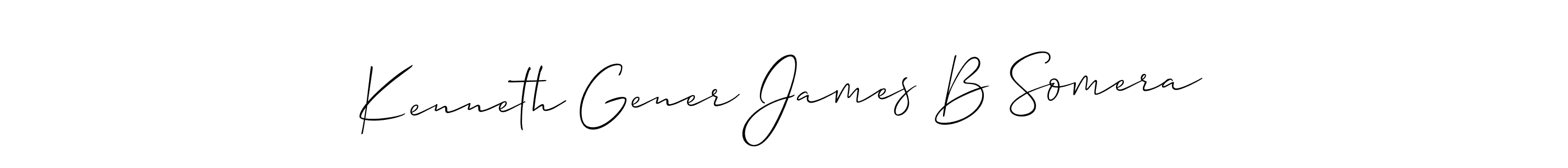 You should practise on your own different ways (Allison_Script) to write your name (Kenneth Gener James B Somera) in signature. don't let someone else do it for you. Kenneth Gener James B Somera signature style 2 images and pictures png