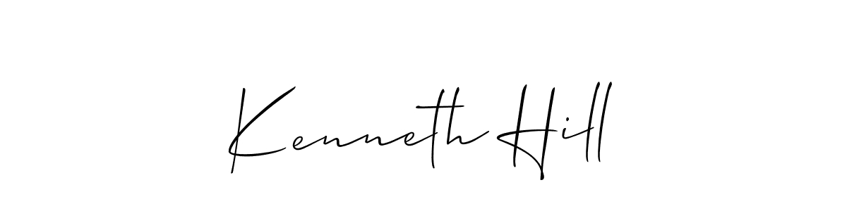 Make a beautiful signature design for name Kenneth Hill. With this signature (Allison_Script) style, you can create a handwritten signature for free. Kenneth Hill signature style 2 images and pictures png