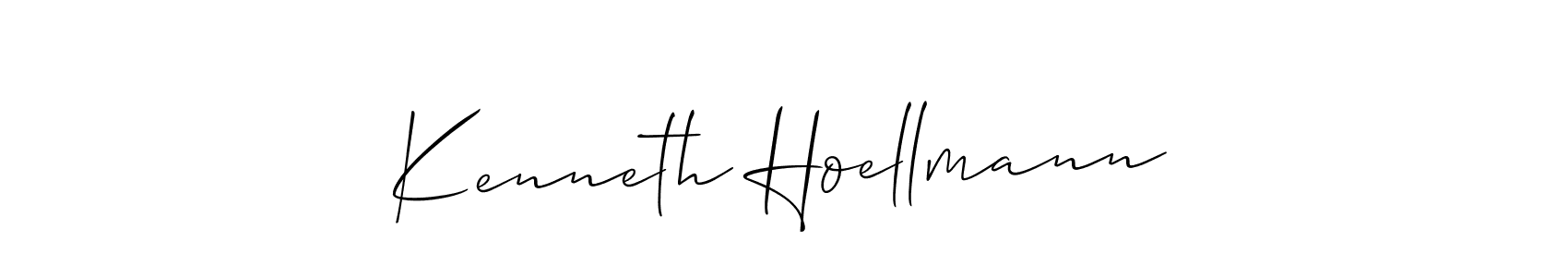 You should practise on your own different ways (Allison_Script) to write your name (Kenneth Hoellmann) in signature. don't let someone else do it for you. Kenneth Hoellmann signature style 2 images and pictures png