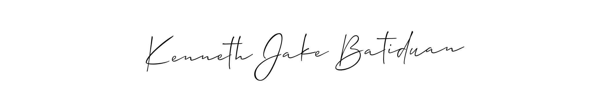 It looks lik you need a new signature style for name Kenneth Jake Batiduan. Design unique handwritten (Allison_Script) signature with our free signature maker in just a few clicks. Kenneth Jake Batiduan signature style 2 images and pictures png